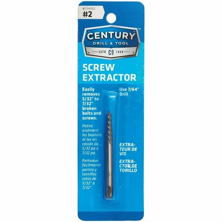CENTURY DRILL TOOL Century Drill & Tool #2 Spiral Flute Screw Extractor 73402